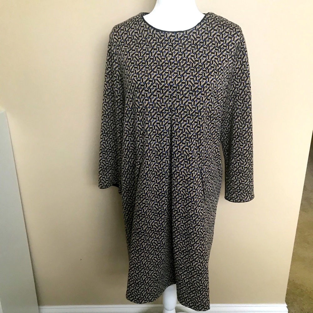Tyler Boe Black and Tan Long Sleeve Dress